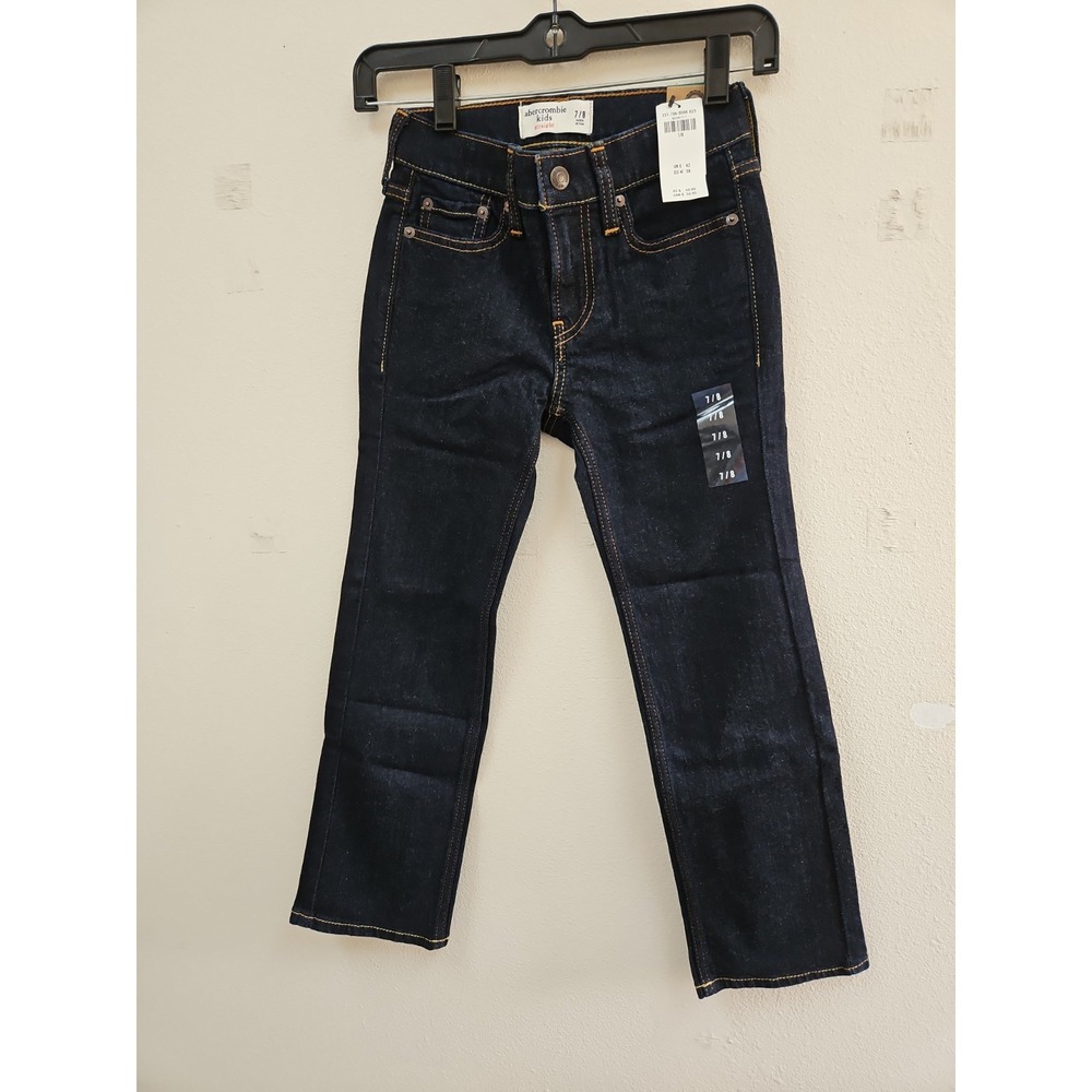 Boys Abercrombie Kids Straight Jeans Size 7/8 New With Tags Adjustable Waist